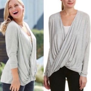 CAbi Heather Grey Taylor Criss Cross size s